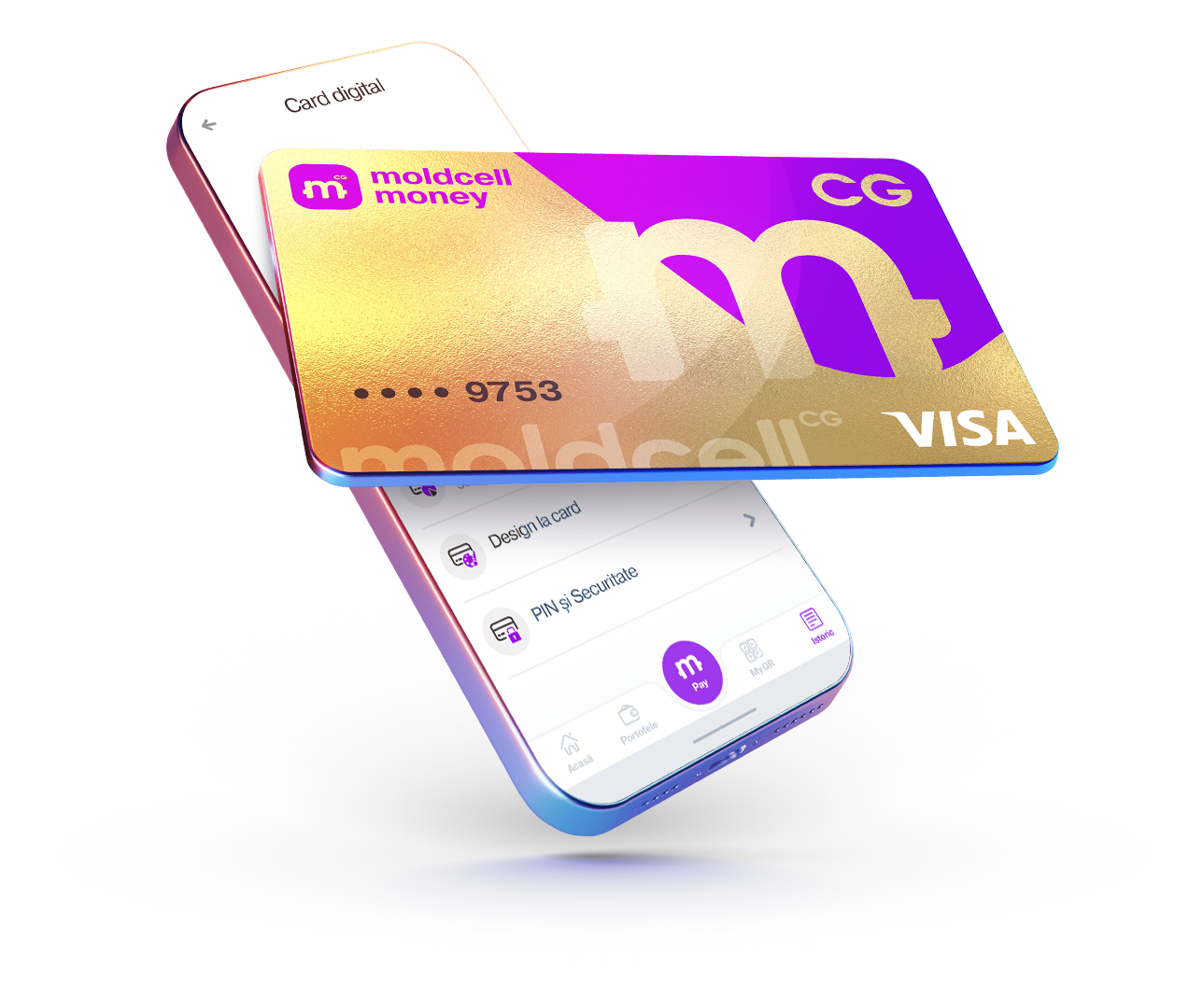Card digital Moldcell Money pe telefon